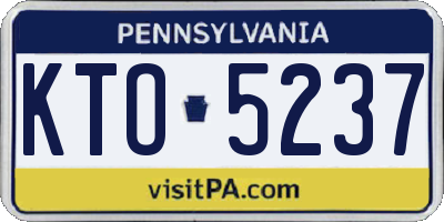 PA license plate KTO5237