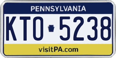 PA license plate KTO5238