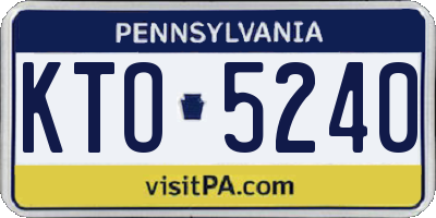 PA license plate KTO5240
