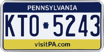 PA license plate KTO5243