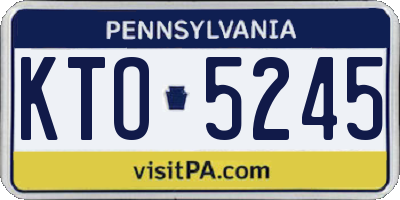 PA license plate KTO5245