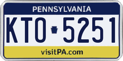 PA license plate KTO5251