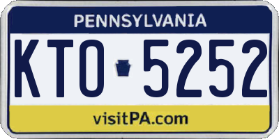 PA license plate KTO5252