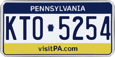 PA license plate KTO5254