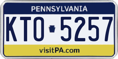 PA license plate KTO5257