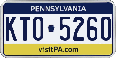 PA license plate KTO5260