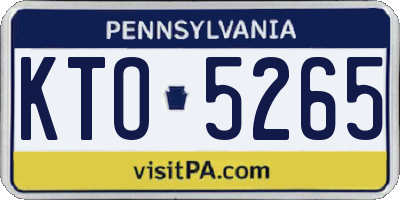 PA license plate KTO5265