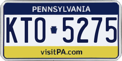 PA license plate KTO5275