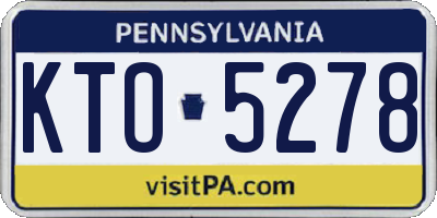 PA license plate KTO5278