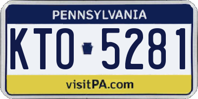 PA license plate KTO5281