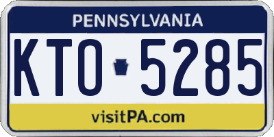 PA license plate KTO5285