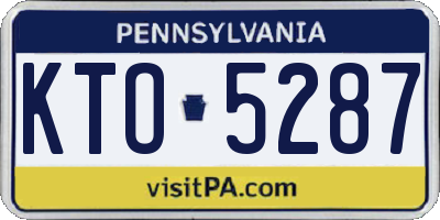 PA license plate KTO5287
