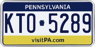 PA license plate KTO5289