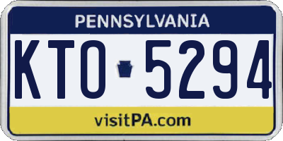 PA license plate KTO5294