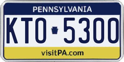 PA license plate KTO5300