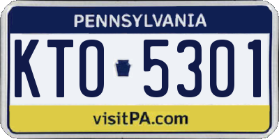 PA license plate KTO5301