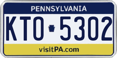 PA license plate KTO5302