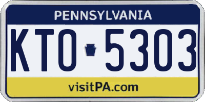 PA license plate KTO5303