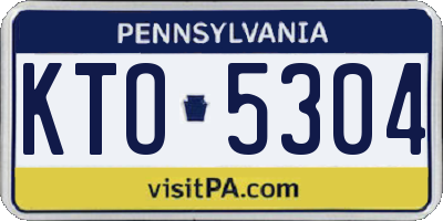 PA license plate KTO5304