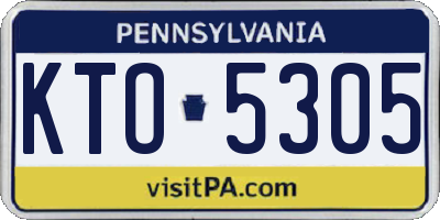 PA license plate KTO5305