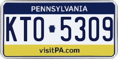 PA license plate KTO5309