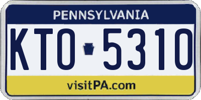 PA license plate KTO5310