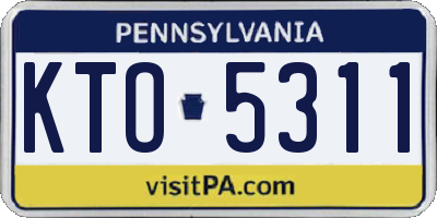 PA license plate KTO5311