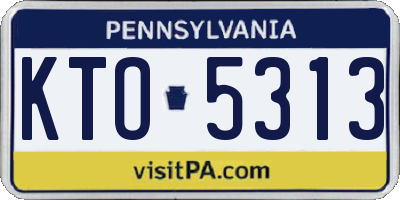 PA license plate KTO5313