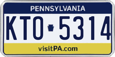 PA license plate KTO5314