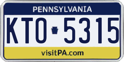 PA license plate KTO5315
