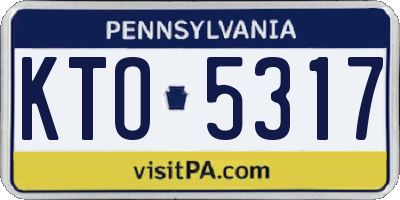 PA license plate KTO5317