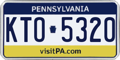 PA license plate KTO5320