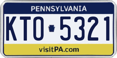 PA license plate KTO5321