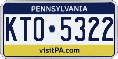PA license plate KTO5322