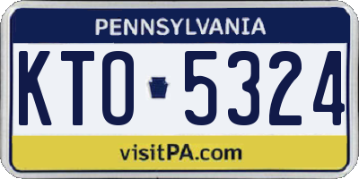 PA license plate KTO5324