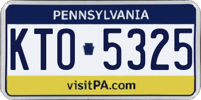 PA license plate KTO5325