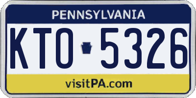 PA license plate KTO5326