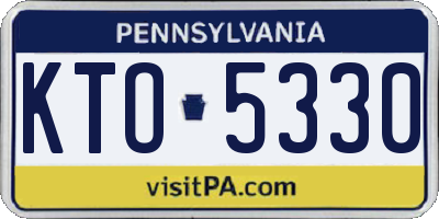 PA license plate KTO5330