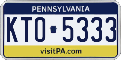 PA license plate KTO5333