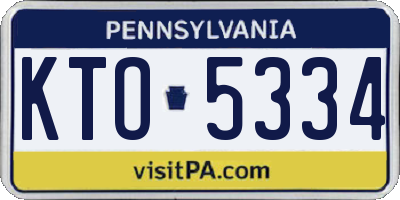 PA license plate KTO5334