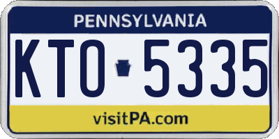 PA license plate KTO5335