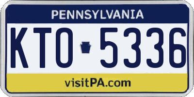 PA license plate KTO5336