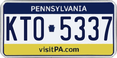 PA license plate KTO5337