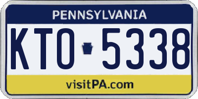 PA license plate KTO5338