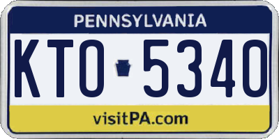 PA license plate KTO5340