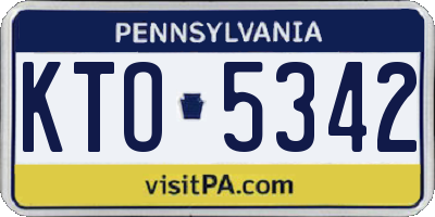 PA license plate KTO5342