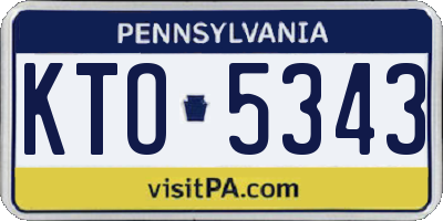 PA license plate KTO5343