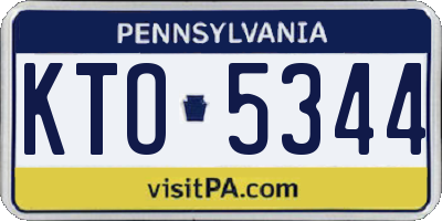 PA license plate KTO5344