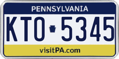 PA license plate KTO5345