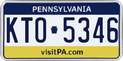 PA license plate KTO5346